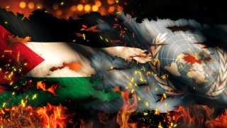 bigstock-Palestine-Un-Flag-War-Torn-Fir-71799115-voi