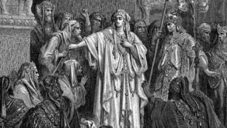 'The Queen Vasthi Refusing to Obey the Com- mand of Ahasuerus,' by Gustave Dore
