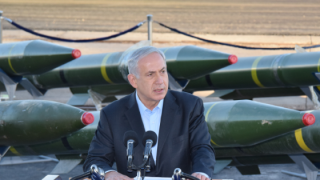 PM Benjamin Netanyahu at a press conference in Eilat in March. Israel seized the Panama-flagged KLOS C civilian cargo ship, which was carrying advanced rockets from Iran to Gaza. Photo: Yehuda Ben Itach/Flash90