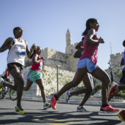 Runners take part in the fourth international Jerusalem Marathon, March 21, 2014. Photo by Uri Lenz/ Flash90