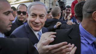 PM Benjamin Netanyahu in Ashkelon on election day. Photo: Edi Israel/Flash90