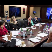 US President Barack Obama and his team watch the events unfolding in Lausanne. Photo: YouTube/RT/screenshot