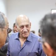 Former Prime Minister Ehud Olmert receiving his sentence on May 25, 2015. Photo: Noam Moskowitz/POOL