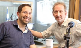 Gil Hoffman (L) with David Horovitz in the VOI studio.